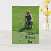 CARTE FILS, HEUREUX ***PAR FAT*** ANNIVERSAIRE (Fleur jaune)