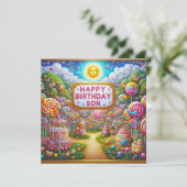 Carte FILS ~ Joyeux anniversaire ~ Candy Land ~ (Debout devant)