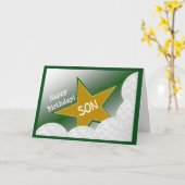 Carte Fils - Joyeux Fils Amoureux Golf d'Anniversaire! (Fleur jaune)