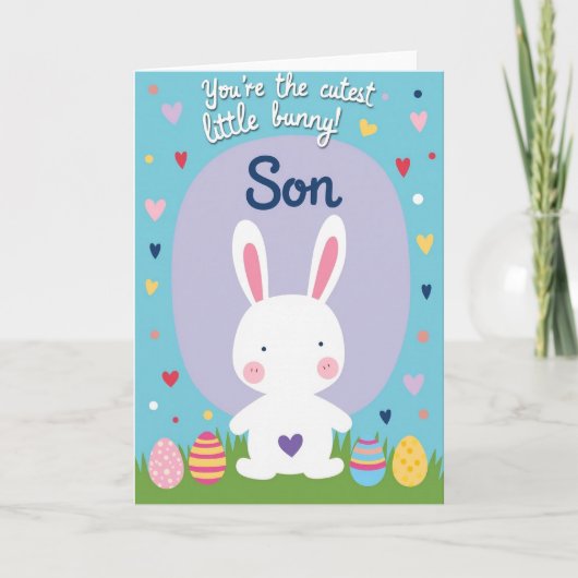 Carte Fils Lapin le Plus Mignon (Devant)