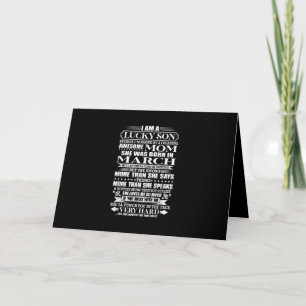 Carte Fils Lucky Élevé Par Un Super Cadeau Maman Pour Ma