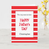 Carte Fils-n-belle de la Fête des pères rouge moderne (Fleur jaune)