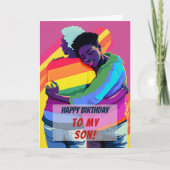 Carte Fils noir gay de maman Anniversaire (Devant)