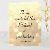 Carte Fils personnalisé Anniversaire (Fleur jaune)