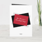 Carte Fils photo nom gris rouge anniversaire (Dos)