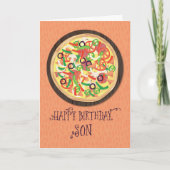 Carte Fils Tween Pizza Ado Anniversaire (Devant)