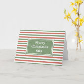 Carte Fils vert rouge moderne Joyeux Noël (Fleur jaune)