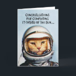 Carte Fils's 17th Birthday Funny Space Cat<br><div class="desc">Funny 17th Birthday Greeting Card pour féliciter le fils qui a dix-sept ans</div>