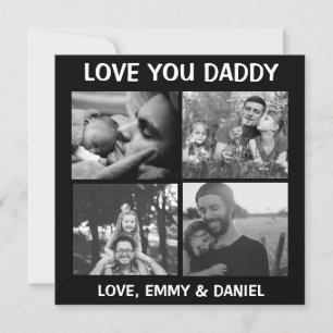 Carte Filtre noir et blanc Love You Papa Photo