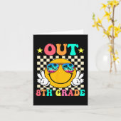 Carte Fin 8e année de diplôme Dernier jour de l'école Gr (Fleur jaune)