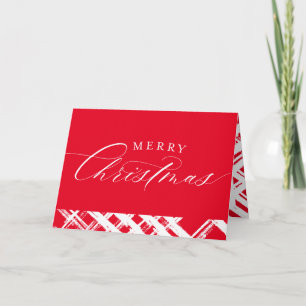 Carte FIN CALLIGRAPHIE Joyeux Noël mignon rouge élégant