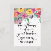 Carte Fin de l'année cadeau enseignant Bonne journée d'e (Devant / Derrière)