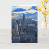 Carte Fin de l'après-midi NYC Skyline à l'approche du co (Fleur jaune)