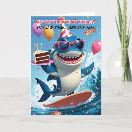 Carte FIN Tastic Funny Shark Birthday #2 (Devant)