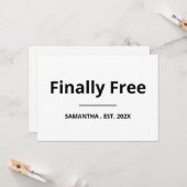 Carte Finally Free Funny Retirement (Devant/Arrière en situation)