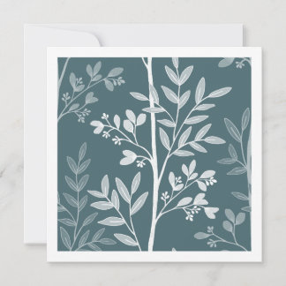 Carte fine florale en silhouette sur fond de brume