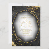 Carte Fine Lines Gold Abstrait Graduation Black ID907 (Dos)