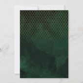 Carte Fine Lines Gold Abstrait Mariage V1 Emerald ID867 (Dos)