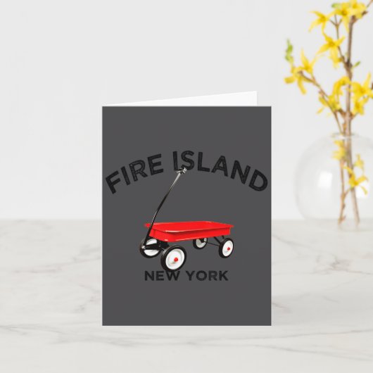 Carte Fire Island Large Version Red Wagon Long Island Ny (Fleur jaune)