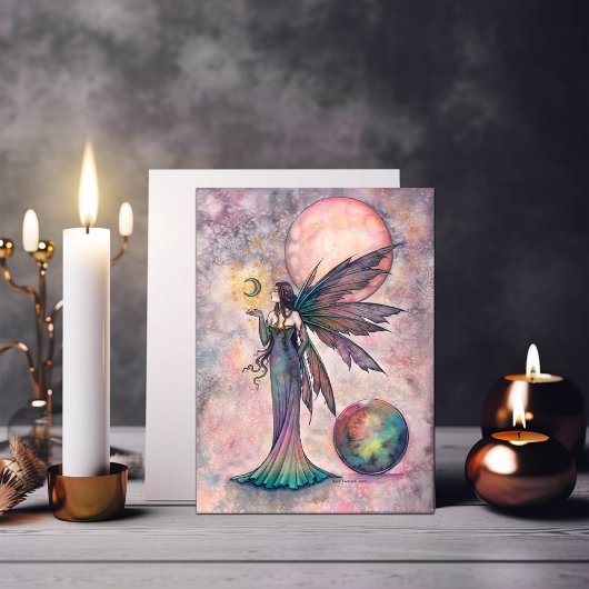Carte Fire Opal Moon Fairy Art de Molly Harrison