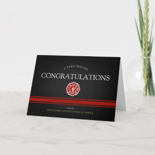Carte Fire Secourt Academy Custom Black Congrats