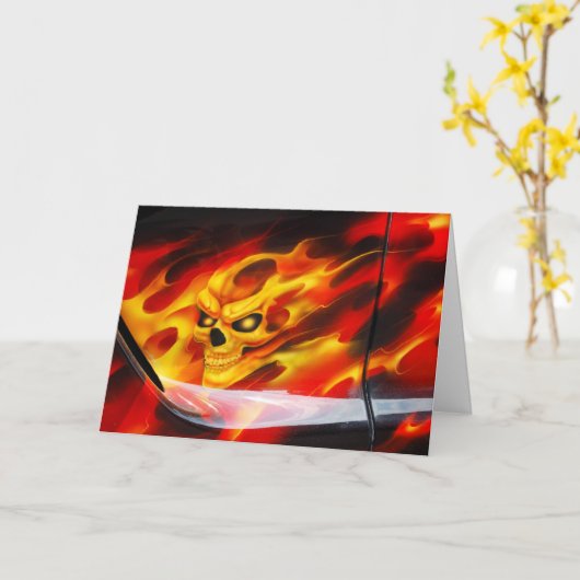 Carte Fire skull (Fleur jaune)