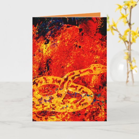 CARTE FIRE SNAKES ANNIVERSAIRE (Fleur jaune)