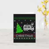 Carte Fire Truck Xmas Tree Lighting Ugly Christmas Sweat (Fleur jaune)