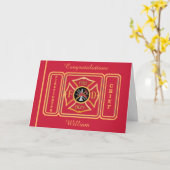 Carte Firefighter Chief Custom Birthday Card (Fleur jaune)