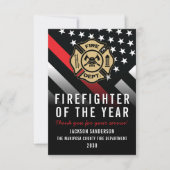 Carte Firefighter of the Year Employee Logo Red Line (Devant)