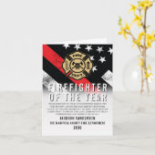 Carte Firefighter of the Year Employee Recognition Logo (Fleur jaune)