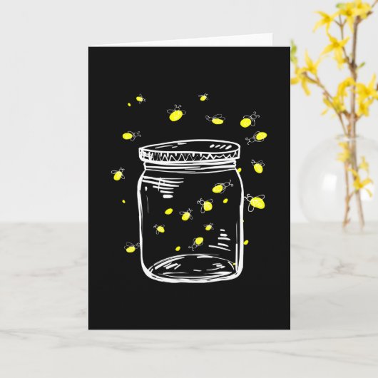 Carte Fireflies de Glas Jar (Fleur jaune)