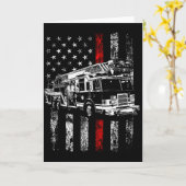 Carte Fireman American Flag Thin Red Line Firefighter (Fleur jaune)