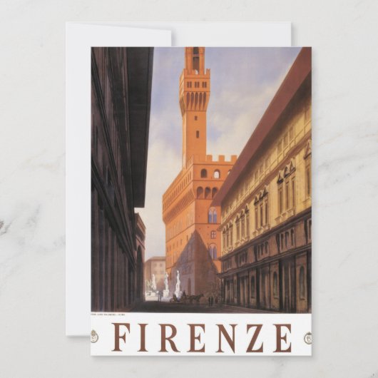 Carte Firenze, Florence, Palazzo Vecchio, Italie vintage (Devant)