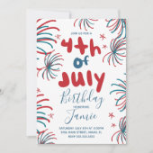 Carte Fireworks 4 juillet Stars BBQ Anniversaire (Devant)