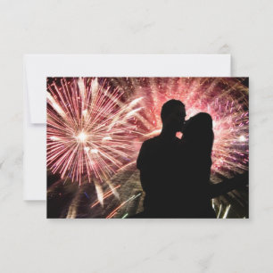 Carte Fireworks Couple Kisser Silhouette