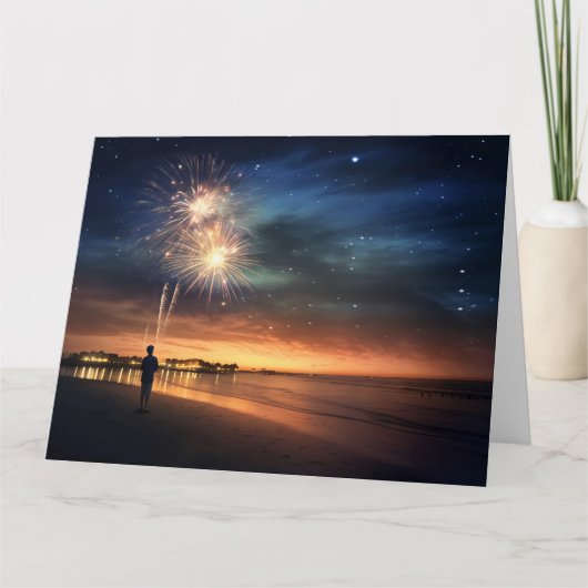 Carte Fireworks de Night Sky Beach (Devant)