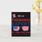 Carte Fireworks Expert - I Run You Run Funny 4 juillet (Fleur jaune)