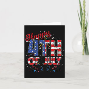 Carte Fireworks Happy 4 juillet Us Drapeau Américain 4th
