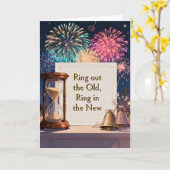 Carte Fireworks New Year Holiday (Fleur jaune)