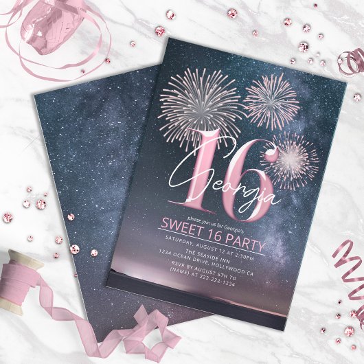 Carte Fireworks Sweet 16 Midnight Blush ID984