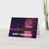 Carte Fireworks Toronto Skyline Bonne fête du Canada (Devant)