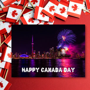 Carte Fireworks Toronto Skyline Bonne fête du Canada