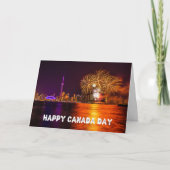 Carte Fireworks Toronto Skyline Bonne fête du Canada (Devant)