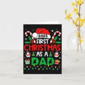 Carte First Christmas As A Dad 2025 Family Matching 1st  (Fleur jaune)