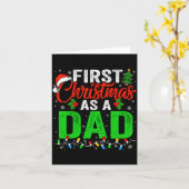 Carte First Christmas As A Dad Xmas Lights New Dad Chris (Fleur jaune)