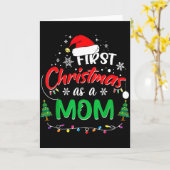 Carte First Christmas As A Mom 1st Christmas Matching Fa (Fleur jaune)