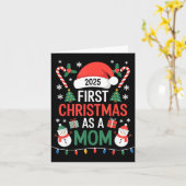 Carte First Christmas As A Mom 2025 Family Matching Holi (Fleur jaune)