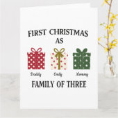 Carte First Christmas as Family of Three Gift (Fleur jaune)