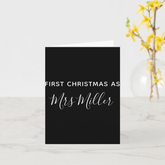 Carte First Christmas As Mrs D Name (Fleur jaune)